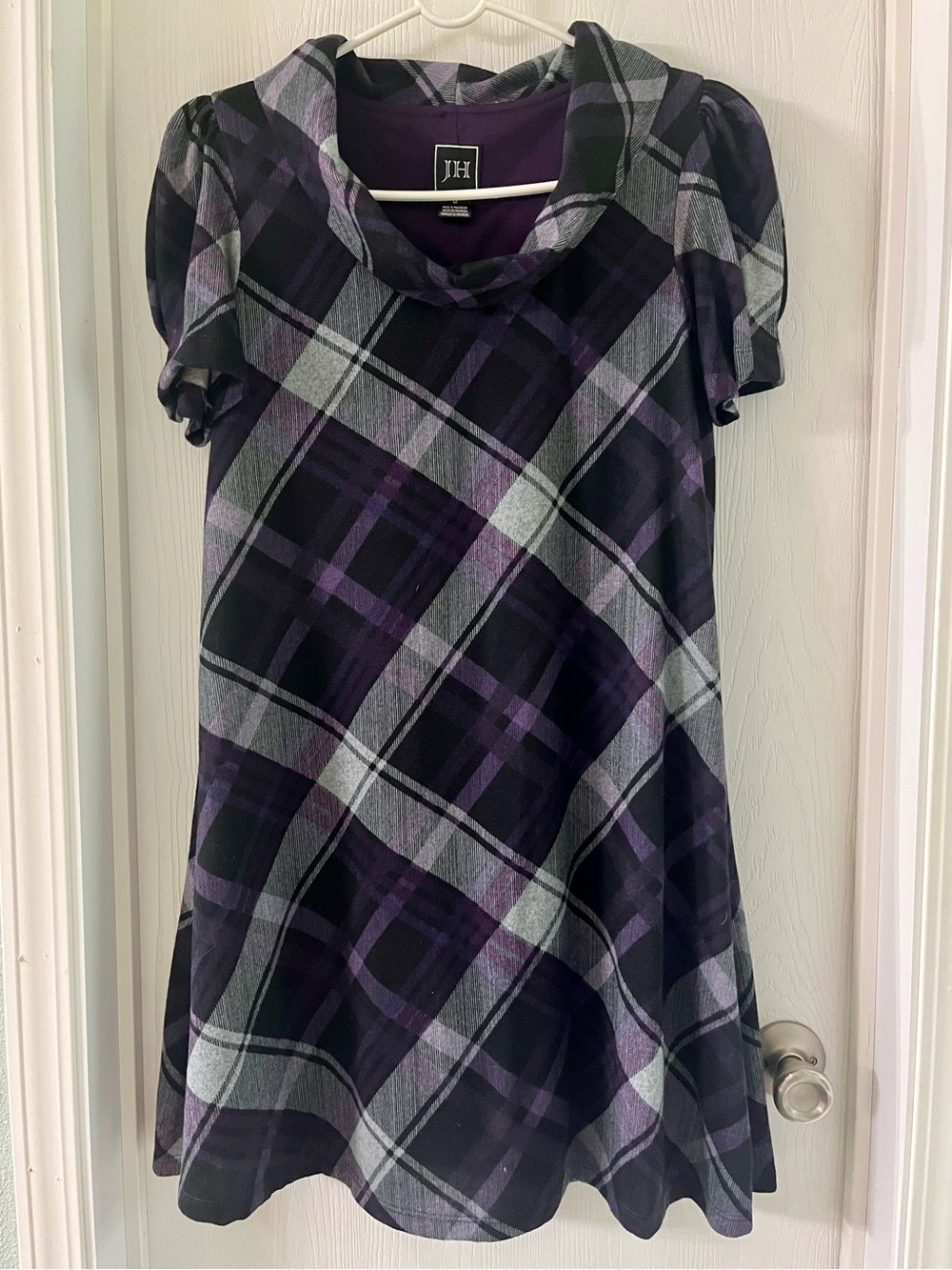 Purple Plaid Flannel Dress
